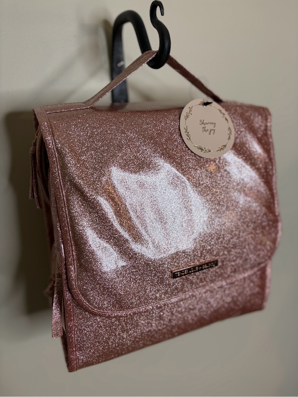 Shimmering Rose Pink Travel Toiletries Bag- #1345